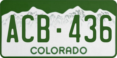 CO license plate ACB436