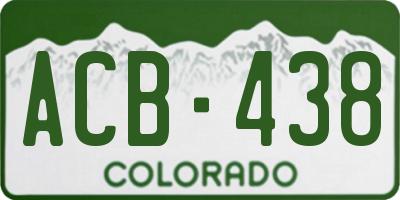CO license plate ACB438