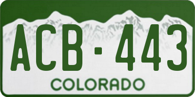 CO license plate ACB443