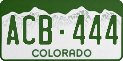 CO license plate ACB444