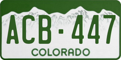 CO license plate ACB447