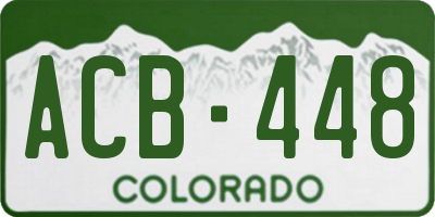 CO license plate ACB448