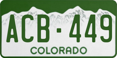 CO license plate ACB449