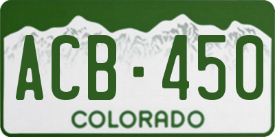 CO license plate ACB450
