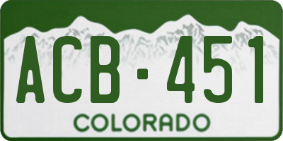 CO license plate ACB451