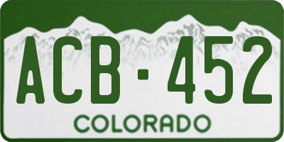 CO license plate ACB452