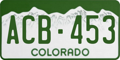 CO license plate ACB453
