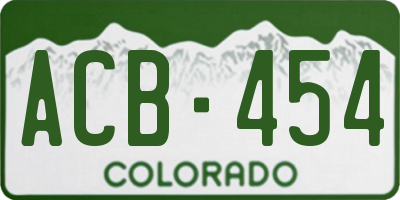 CO license plate ACB454