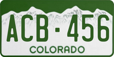 CO license plate ACB456