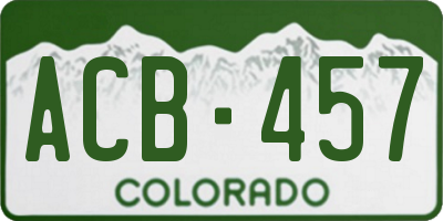 CO license plate ACB457
