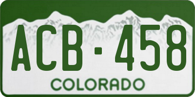 CO license plate ACB458