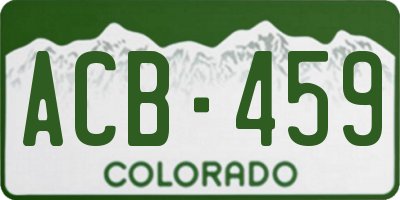 CO license plate ACB459