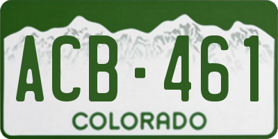 CO license plate ACB461