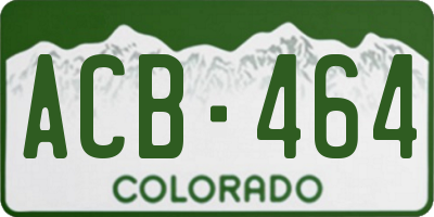 CO license plate ACB464