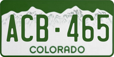 CO license plate ACB465