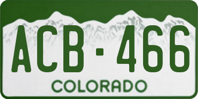 CO license plate ACB466