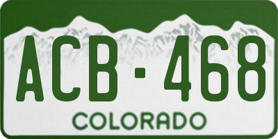 CO license plate ACB468