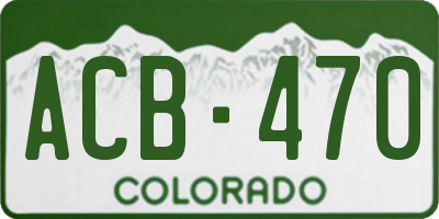 CO license plate ACB470