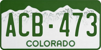 CO license plate ACB473