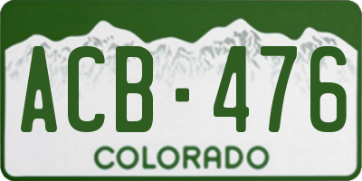 CO license plate ACB476