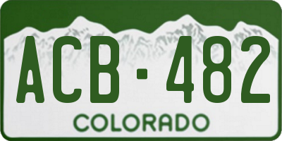 CO license plate ACB482