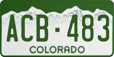 CO license plate ACB483