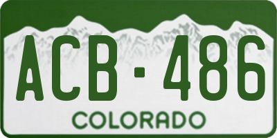 CO license plate ACB486