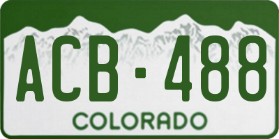 CO license plate ACB488