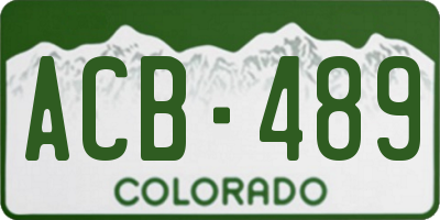 CO license plate ACB489