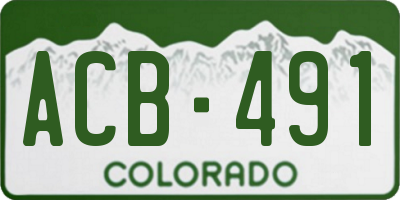 CO license plate ACB491