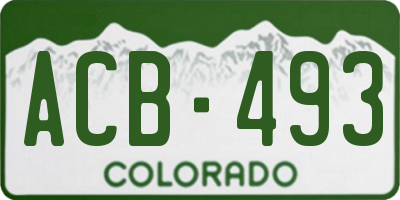 CO license plate ACB493