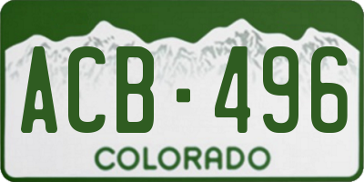 CO license plate ACB496