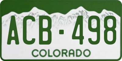 CO license plate ACB498