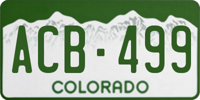 CO license plate ACB499