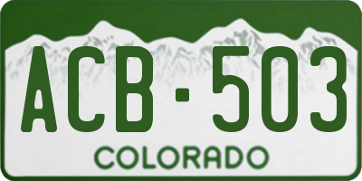 CO license plate ACB503