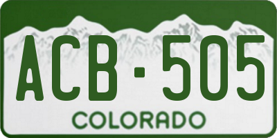 CO license plate ACB505
