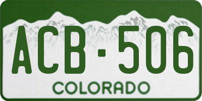 CO license plate ACB506