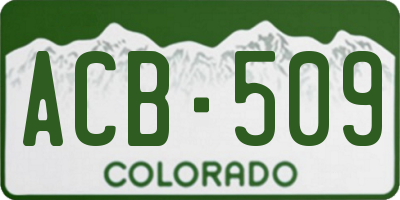 CO license plate ACB509