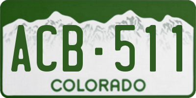 CO license plate ACB511