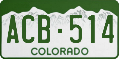 CO license plate ACB514