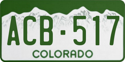 CO license plate ACB517