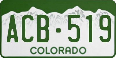 CO license plate ACB519
