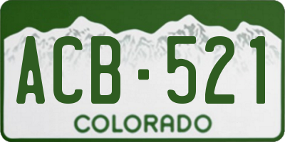 CO license plate ACB521