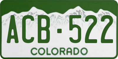CO license plate ACB522