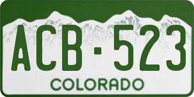 CO license plate ACB523