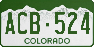 CO license plate ACB524
