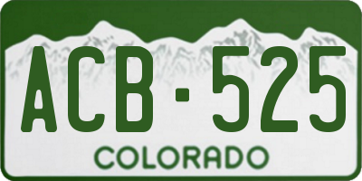 CO license plate ACB525