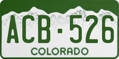 CO license plate ACB526