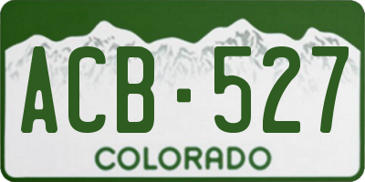 CO license plate ACB527