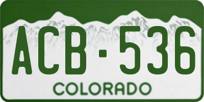 CO license plate ACB536